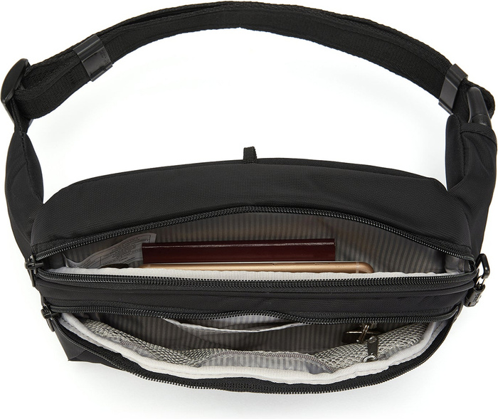 Saszetka biodrowa antykradzieżowa męska Pacsafe MetroSafe LS120 2L Econyl Black, zdjęcie 8