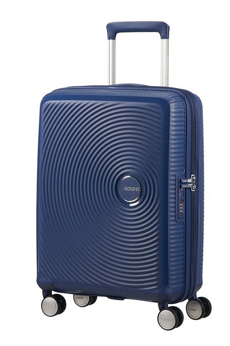 Walizka kabinowa American Tourister Soundbox 55 cm powiększana granatowa