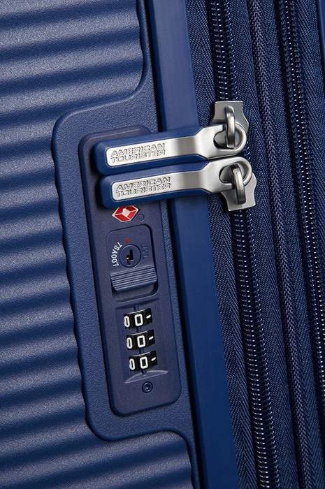 Walizka American Tourister Soundbox 67 cm powiększana granatowa, zdjęcie 5